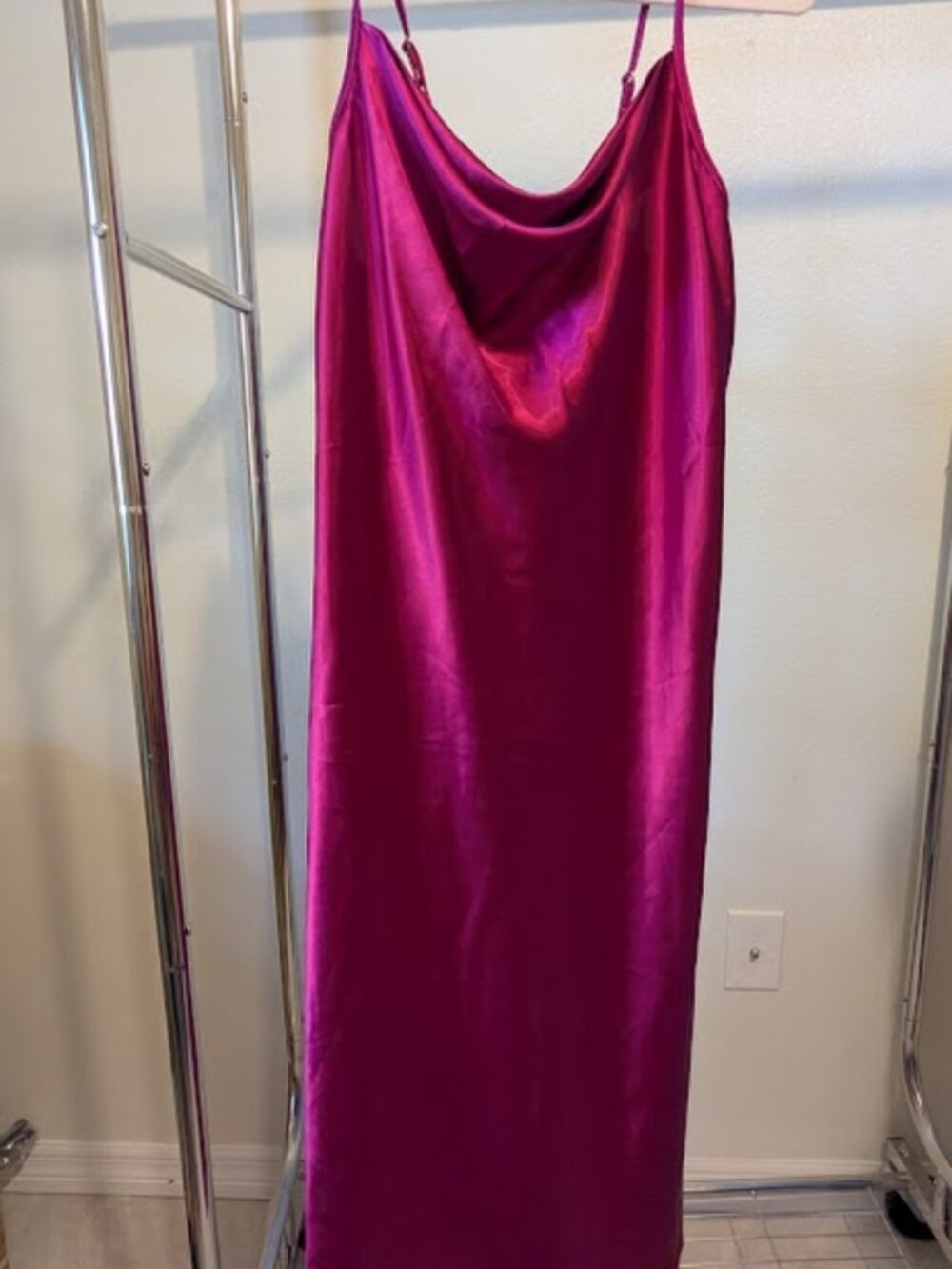 Vintage bebe Satin Midi Slip Dress Size M
